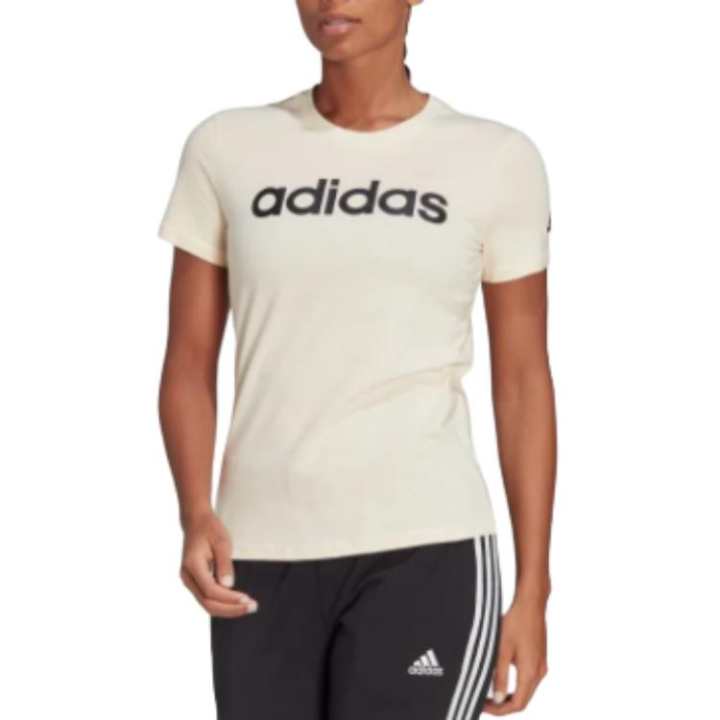 Adidas Adidas T Shirts Women's Beige Crew Neck Moderate Straight Fit