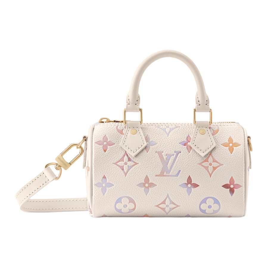 LOUIS VUITTON NANO SPEEDY Embossed Grain Cow Leather Shoulder Bag, Crossbody Bag, Handbag Women's