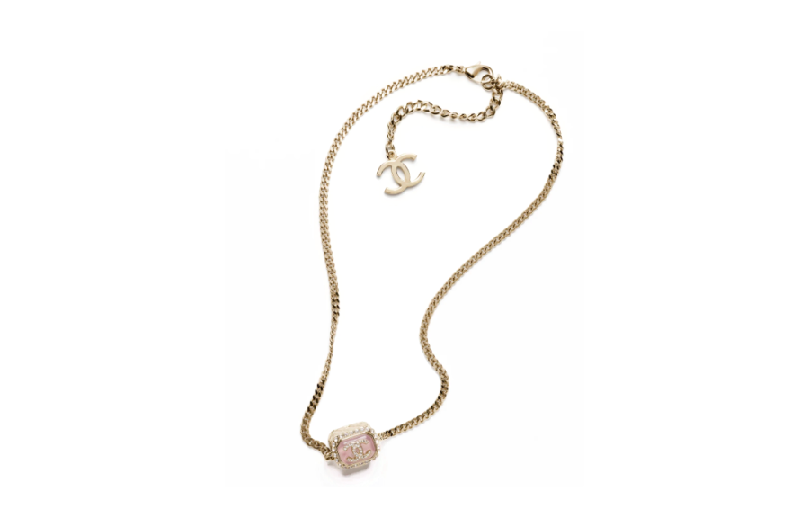 CHANEL Double C Metal Necklaces Women's Gold