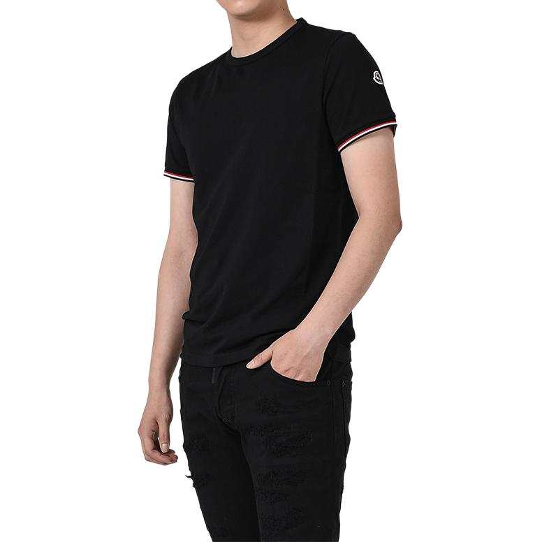 Moncler T Shirts Men's Black Crew Neck