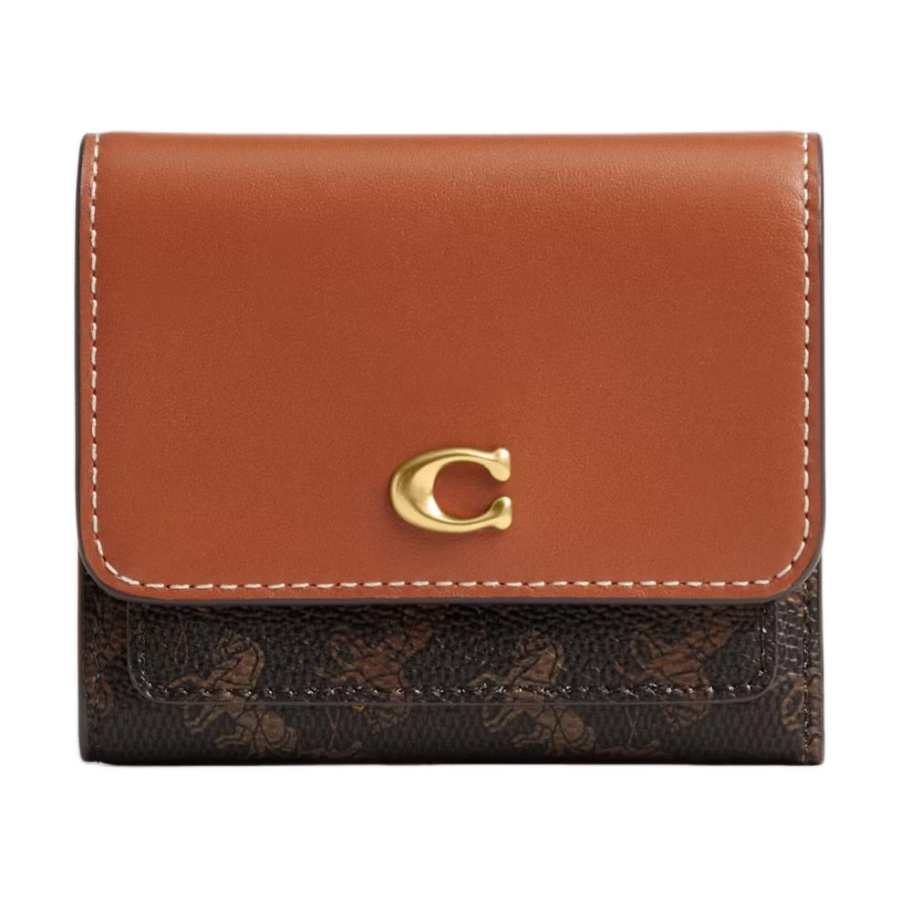 COACH COACH Artificial Leather With Cow Leather Wallet Regular Unisex Black & Brown