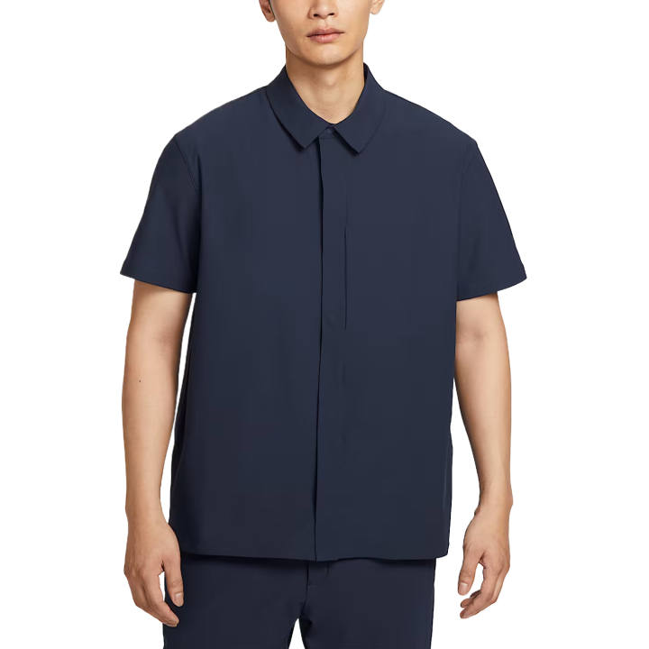 Nike Nike Dri Fit Shirts Men's Obsidian Dark Blue Black Lapel Moderate