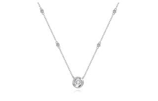 HMZ 925 Sterling Silver Synthetic Cubic Zirconia Necklaces Women's