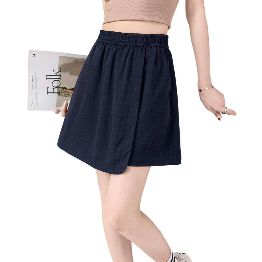 BALENO Workwear Thin High Rise A Line Wide Leg Split Slimming Outerwear Yamamoto Style Pants Skirt Casual Shorts Summer