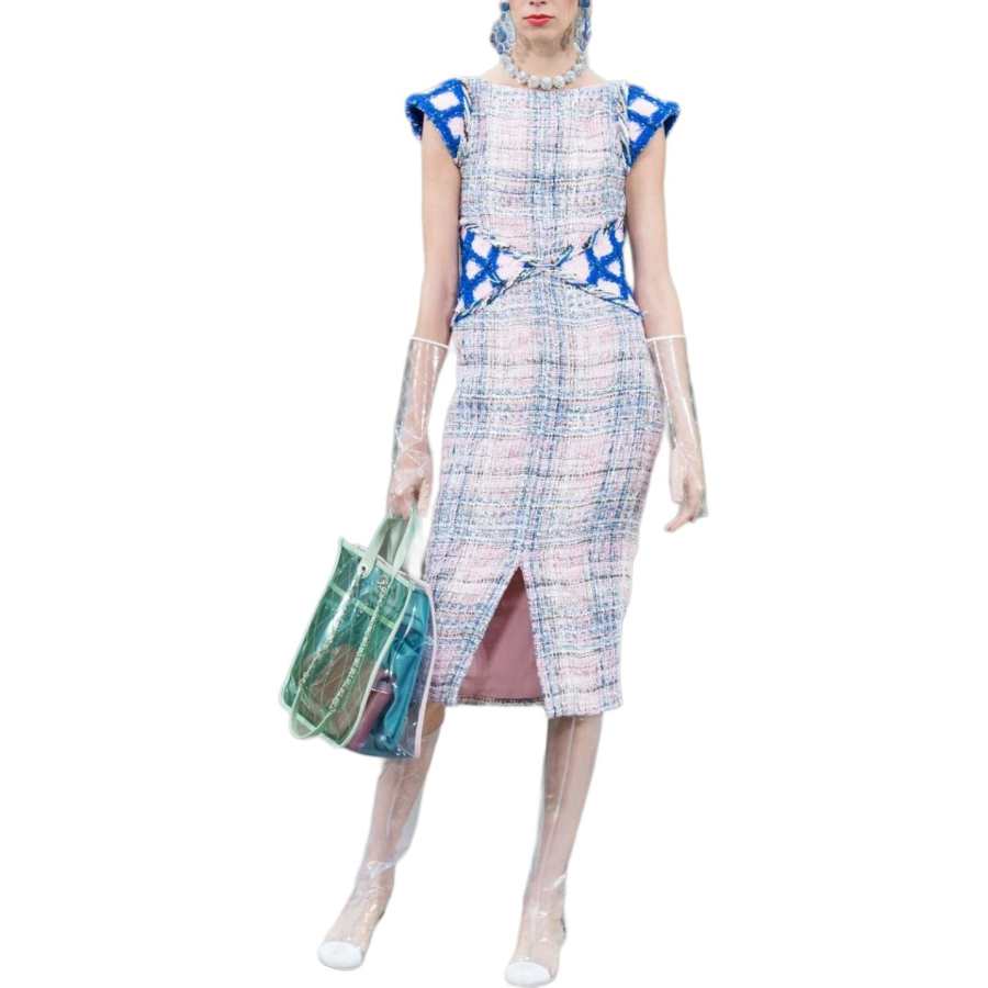 CHANEL 18S Short Sleeved Dress Women's Multicolor