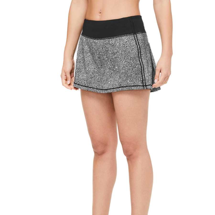 Lululemon Lululemon Pace Rival Casual Short Skirts Women's Black White Snowflake