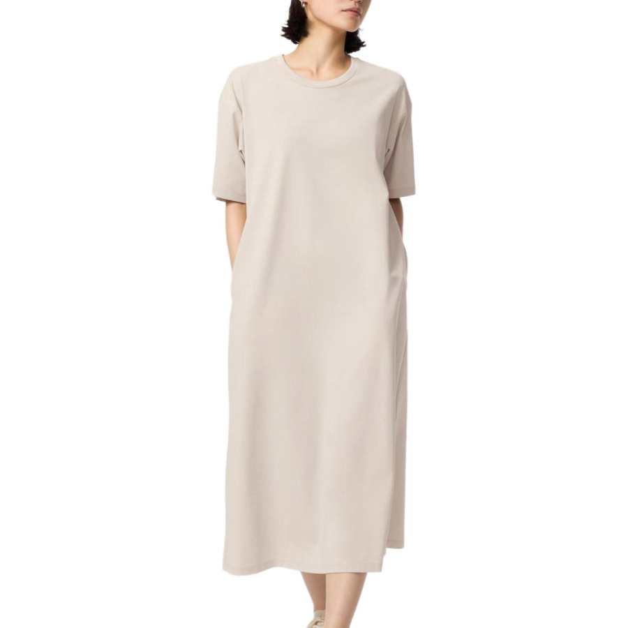 UNIQLO Short Sleeved Dress Women's Light Beige
