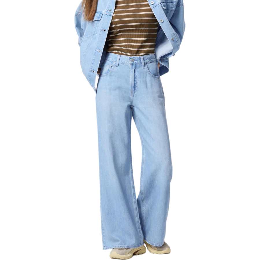 UNIQLO Jeans Women's Sky Blue Moderate Flared Pants