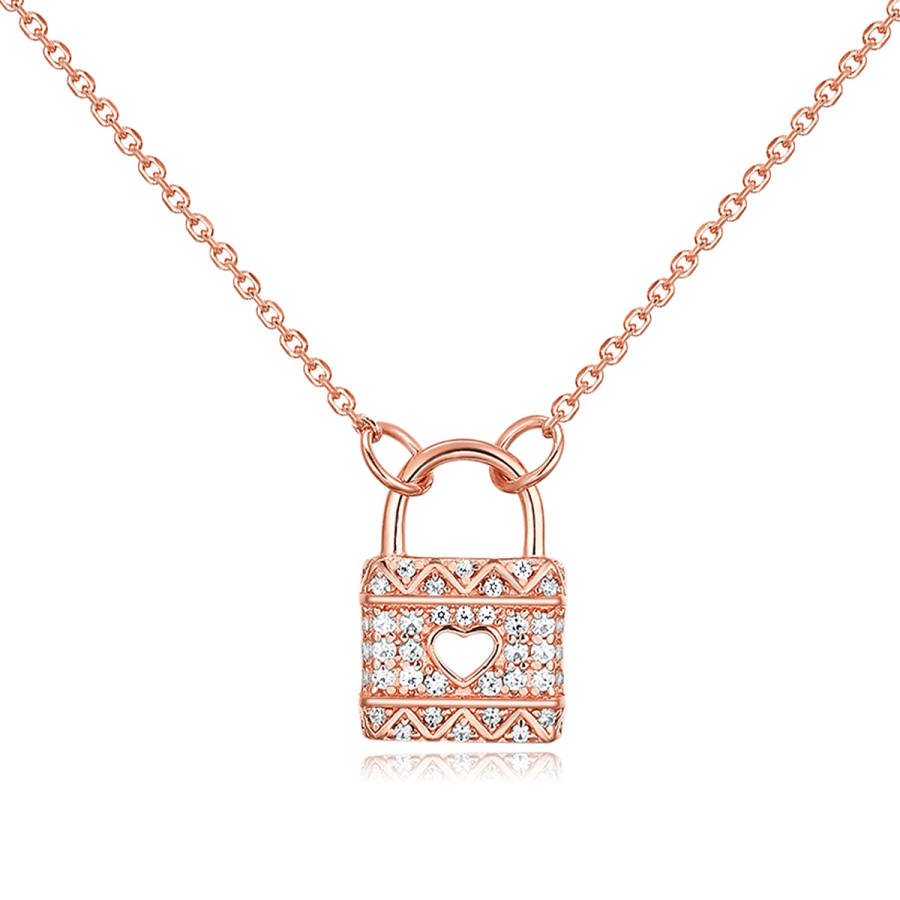 Apm Monaco MORSE CODE 18K Gold, Synthetic Cubic Zirconia Alloy Necklaces Unisex Rose Gold
