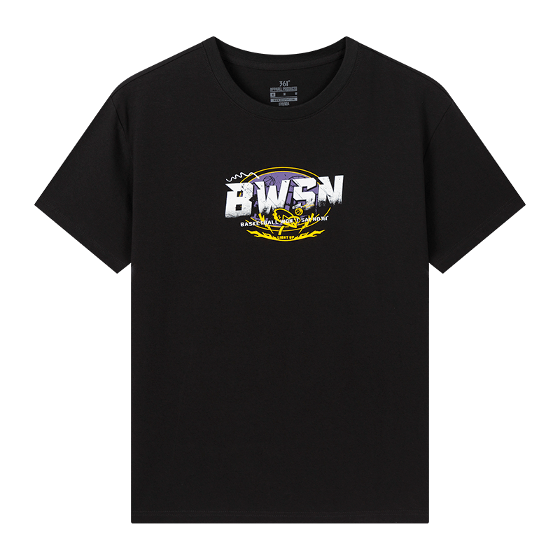 361° T Shirts Men's Super Black Crew Neck Thin Straight Fit