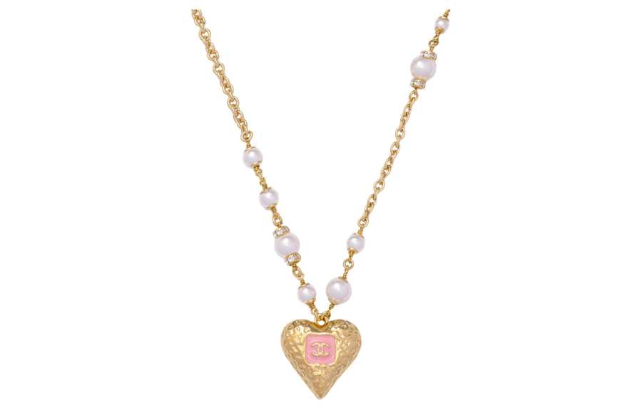 CHANEL 23k Pearl Necklaces Women's Gold