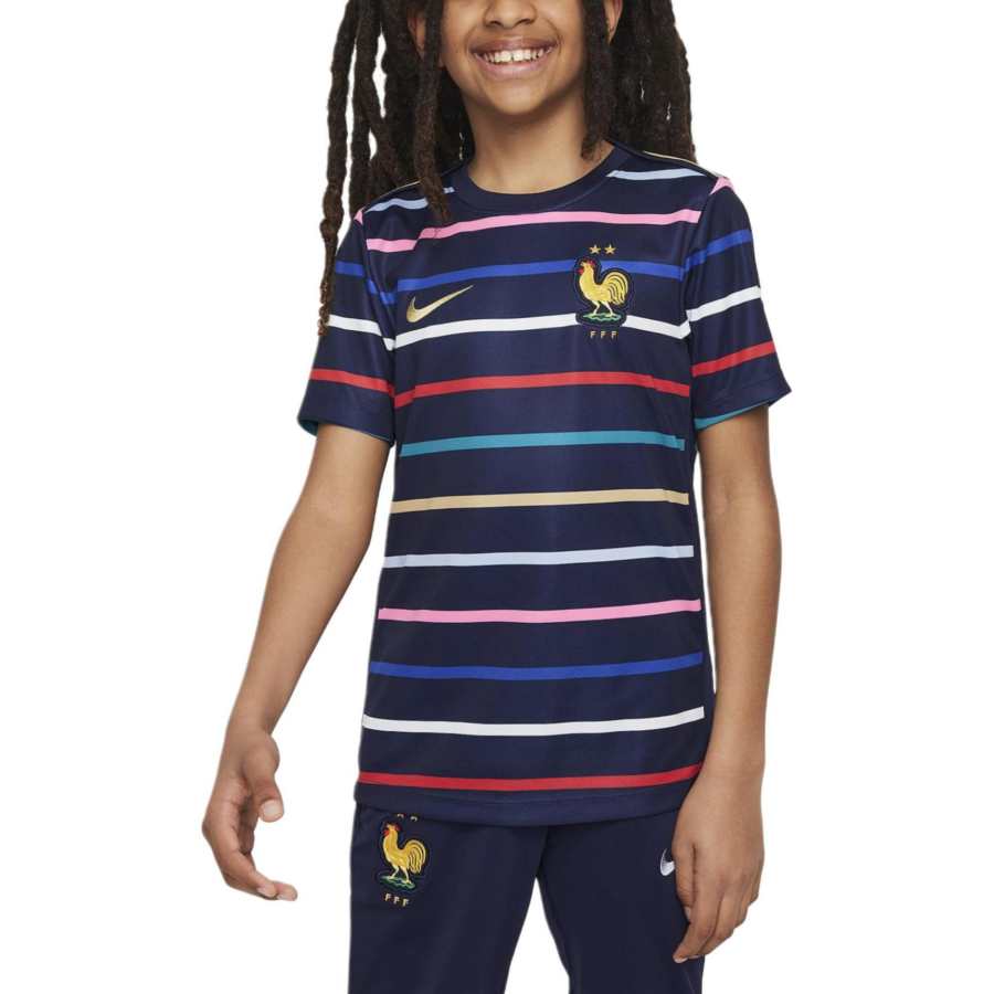 Nike Nike Kids' Soccer Jersey FFF Academy Pro Home Blackened Blue/Club Gold Children Aged 3 7 Years Old