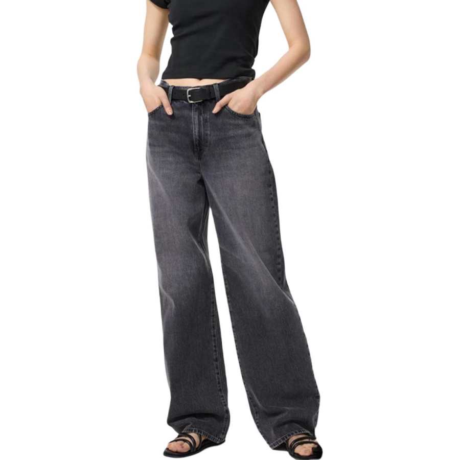UNIQLO Jeans Women's Asphalt Gray Moderate Straight Fit Pants