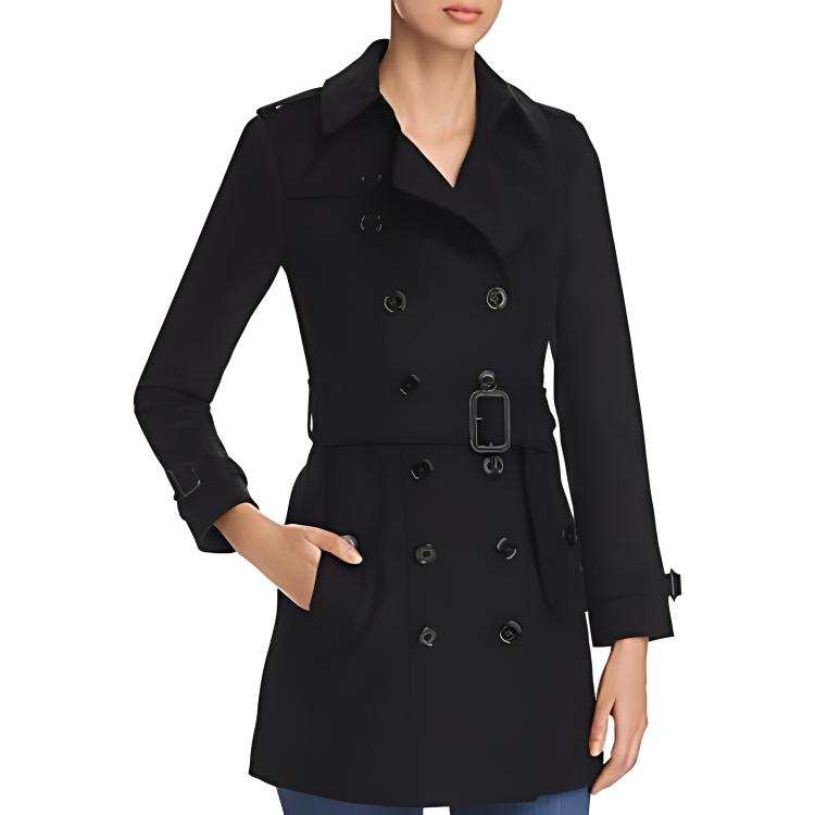 Burberry Coats Women's Black Lapel Moderate