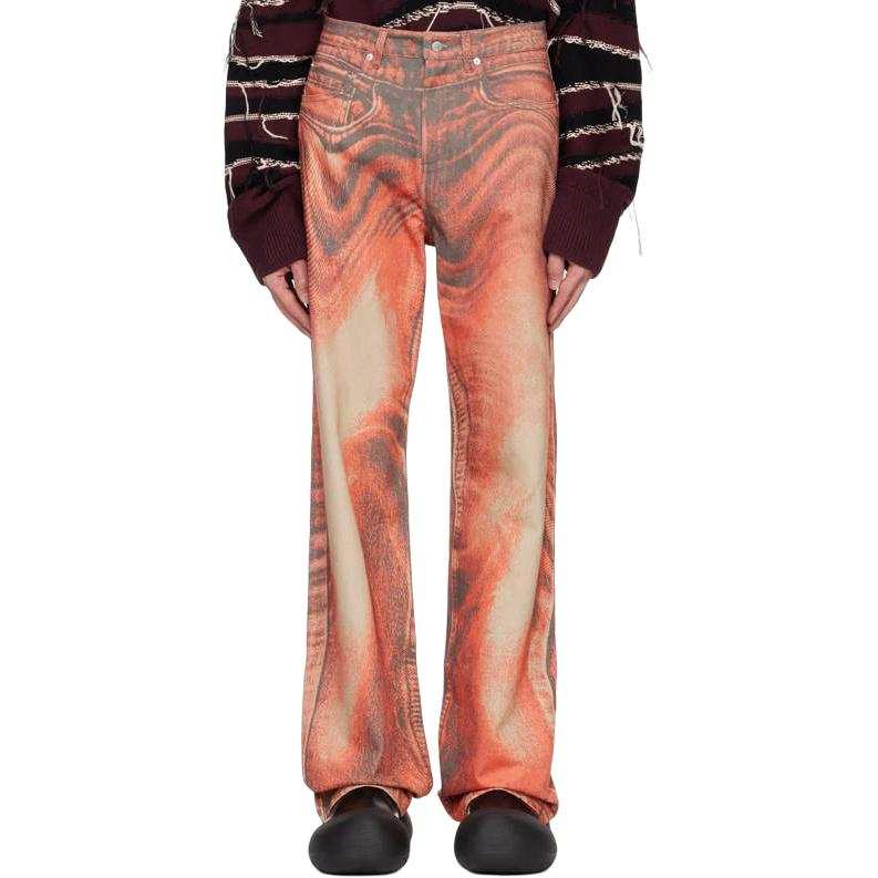 CAMPER Jeans Men's Orange Straight Fit Pants