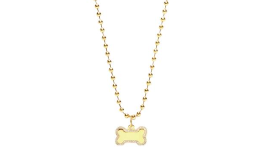 Balenciaga Balenciaga Glass Stainless Steel Necklaces Men's Gold