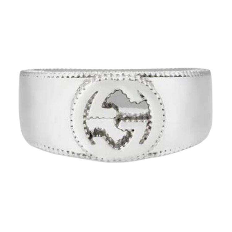 GUCCI GUCCI Interlocking 925 Sterling Silver Rings Women's Silver