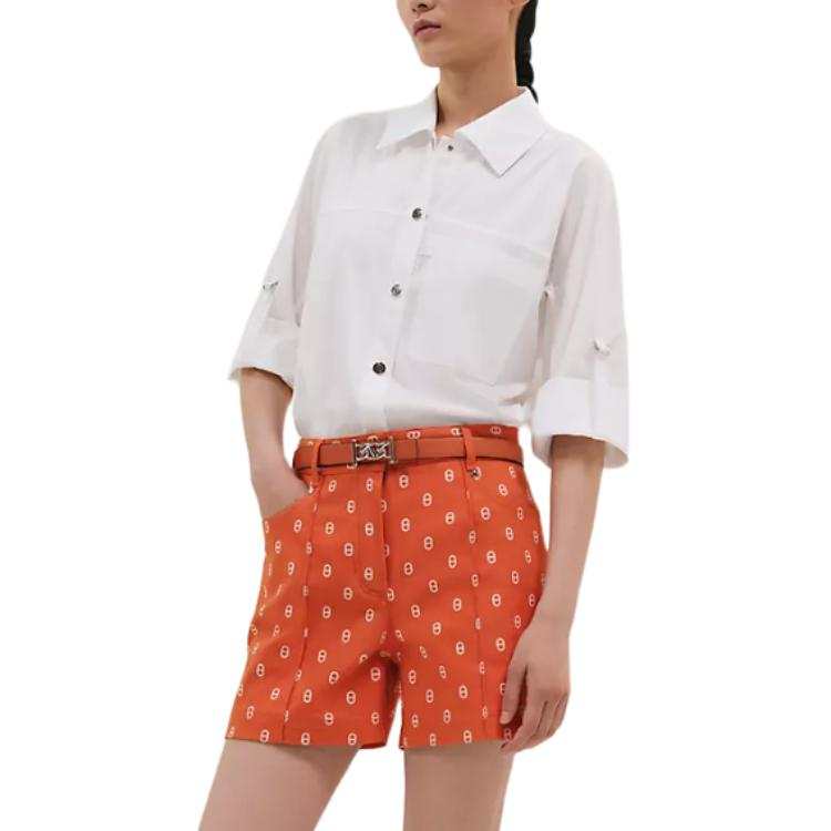 HERMES HERMES Shirts Women's White Lapel Moderate Other