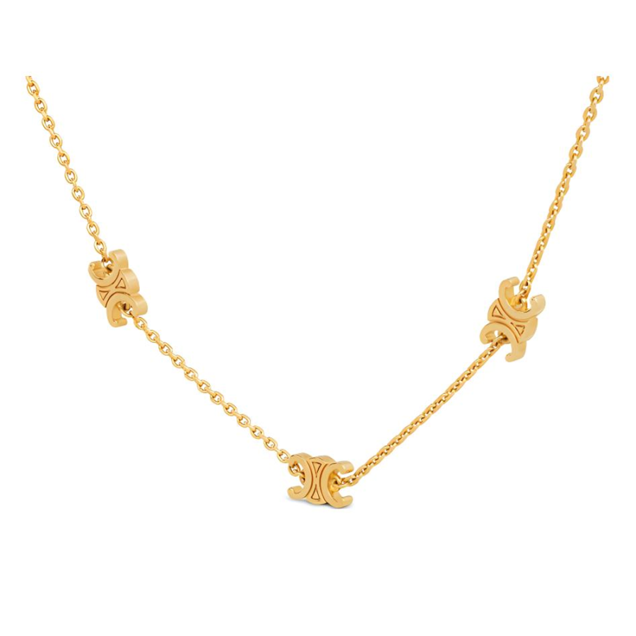 CELINE CELINE Triomphe Mini Triomphe Necklace In Brass With Gold Finish