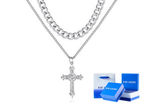 ENFANTIN Titanium Steel Necklaces Unisex Silver