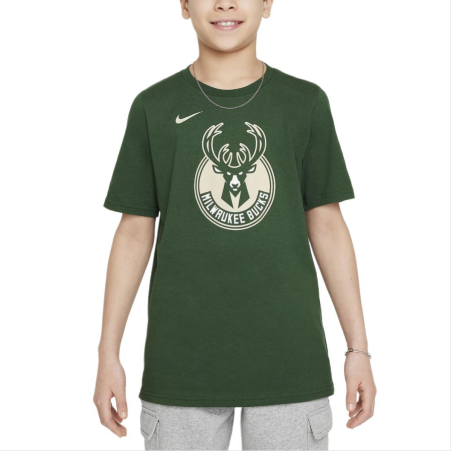 Nike Nike x NBA Milwaukee Bucks T Shirt Essential Fir Wood Green Teenagers