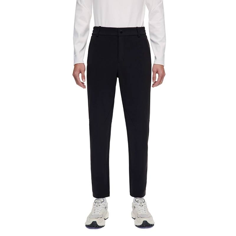 Anta Champion All Weather Collection Pants Fleece Lined Waterproof Knitted Sweatpants Men's Basic Black