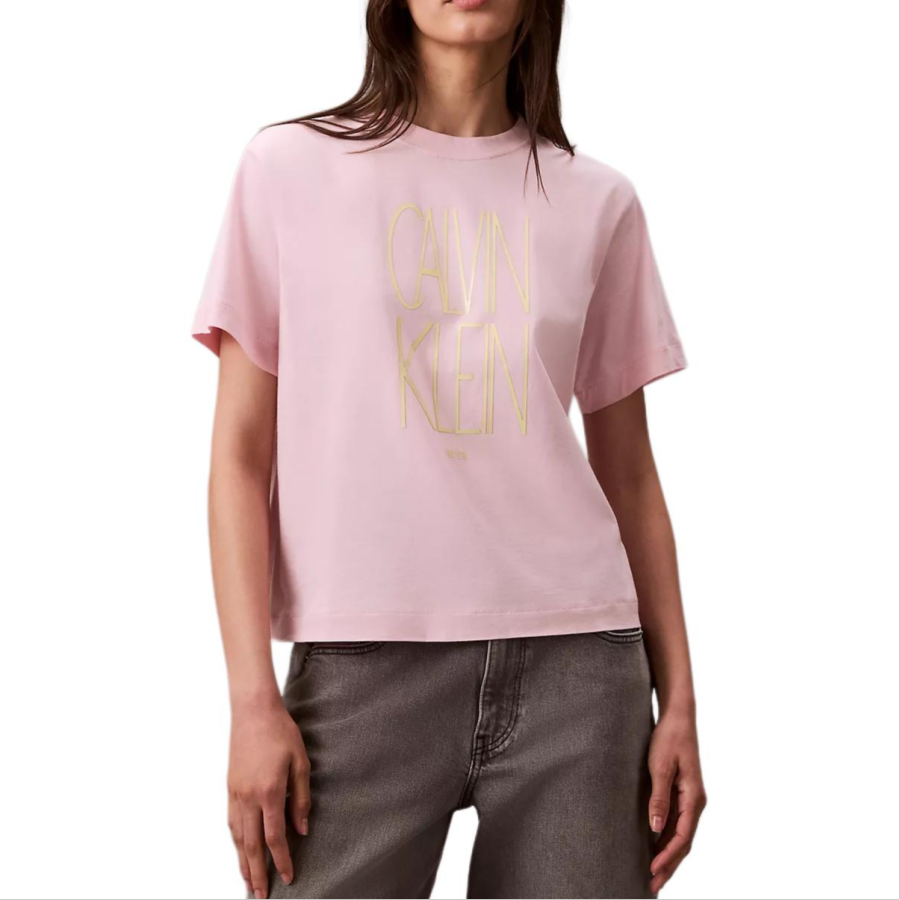 Calvin Klein T Shirts Women's Pink Crew Neck