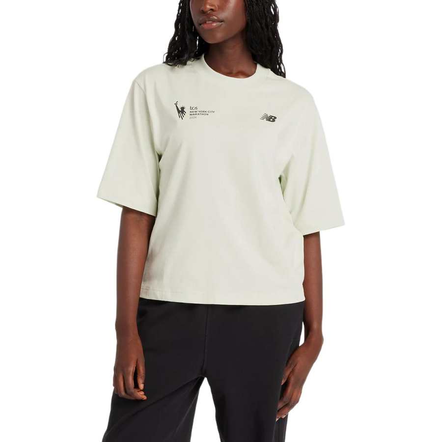 New Balance New Balance NYC MarathonTCS Drop Shoulder Sleeve T Shirt Women's Natural Mint