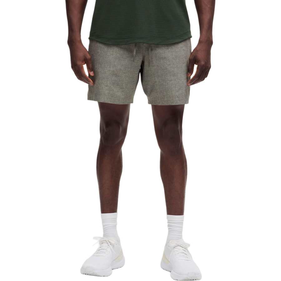 Lululemon Casual Shorts 7' Men's Diamond Textured Print Army Green Multicolor