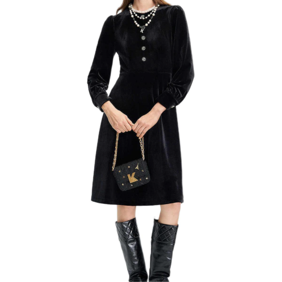 KARL LAGERFELD / Karl Lagerfeld Jeans Long Sleeved Dress Women's Black