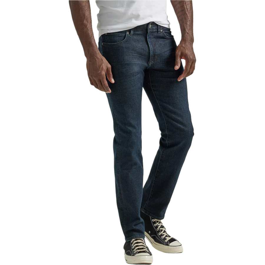 Lee Lee Jeans Men's Dark Blue Moderate Straight Fit Pants