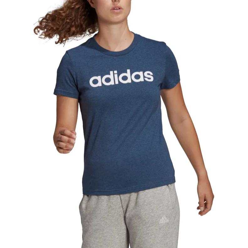 Adidas Adidas T Shirts Women's Blue Crew Neck Moderate Straight Fit