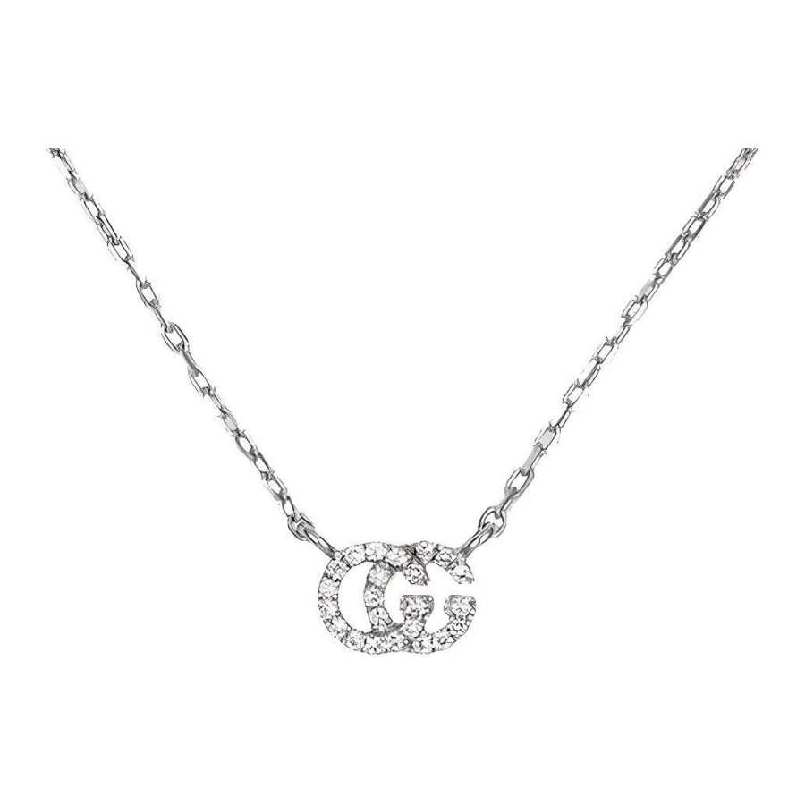 GUCCI GG Running 18K White Gold, Diamond Necklaces Unisex