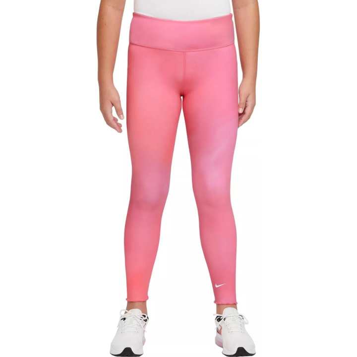 Nike Nike Kids' Apparel, Solid Color Logo Print High Rise Slim Fit Leggings Kids' Pink