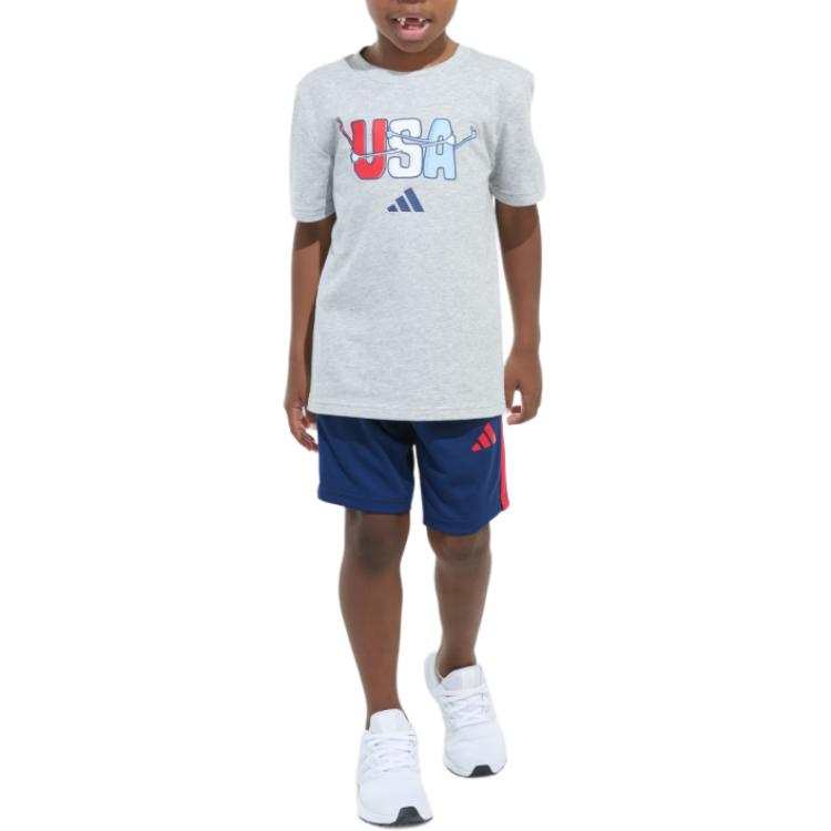Adidas Adidas Casual Sportswear 3 StripesSportswear 2 Piece Set Children Aged 3 7 Years Old