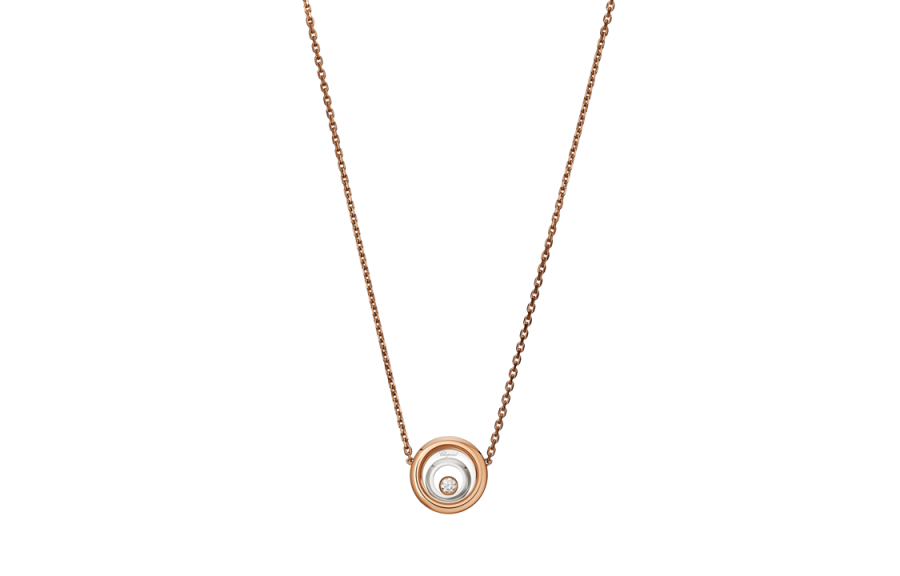 Chopard 18kt rose and white gold diamond Happy Spirit pendant necklace