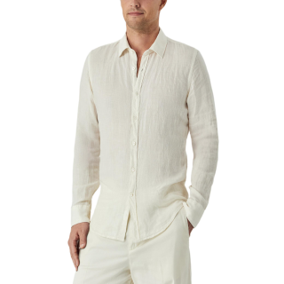 Canali Shirts Men's White Pointed Collar Moderate