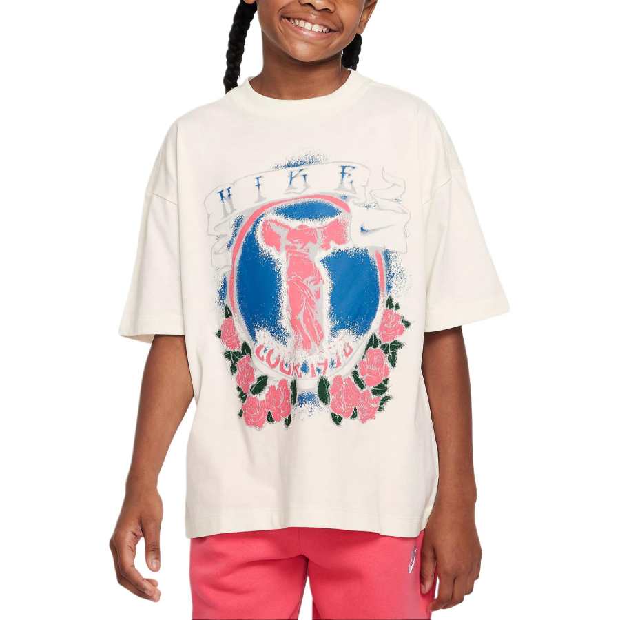 Nike Nike Sportswear T Shirt Light Ivory / Purple Orchid Pink Teenagers