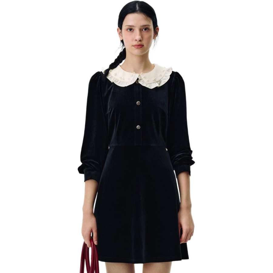 Teenie Weenie Long Sleeved Dress Women's Black
