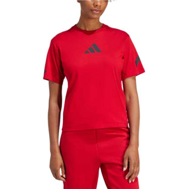 Adidas Adidas Sportswear FW24 Drop Shoulder Sleeve T Shirt Women's Red
