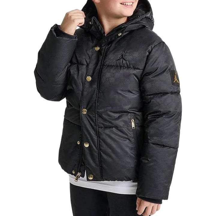 Jordan Jordan Kids' Apparel Logo Print Hooded Zippers Long Sleeved Jackets & Coats Black Kids'