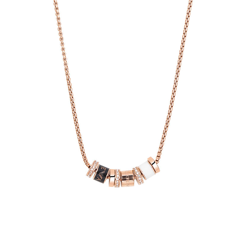 EMPORIO ARMANI Stainless Steel Crystal Necklaces Women's