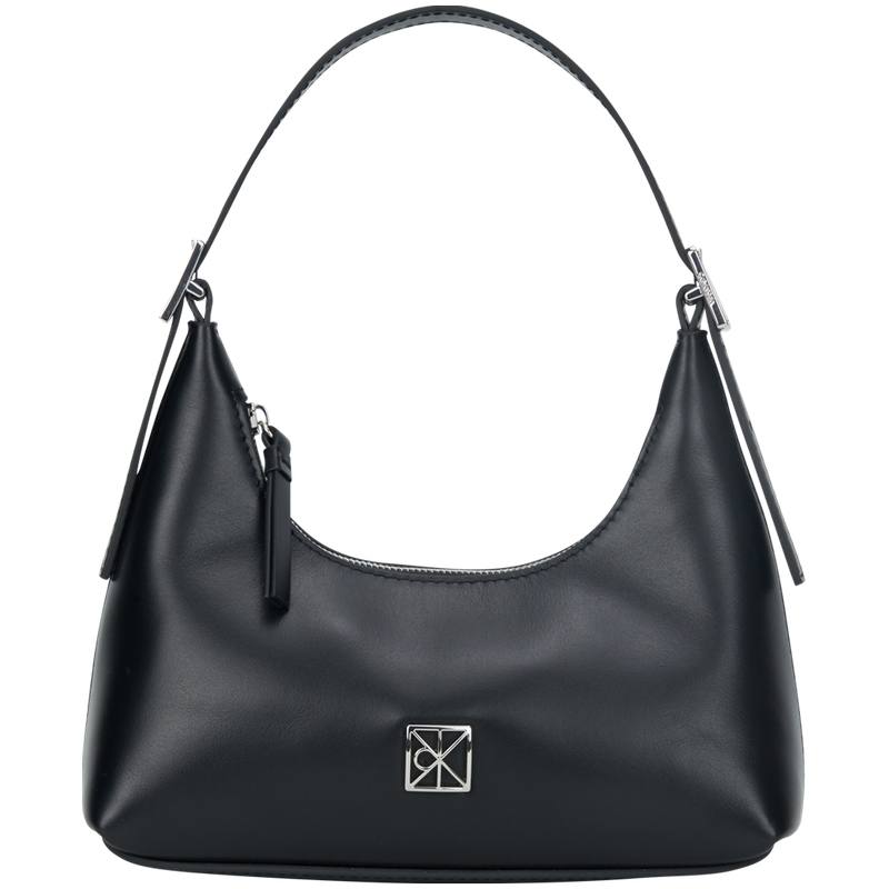 CALVIN KLEIN Cow Leather Shoulder Bag Medium Women's Space Black