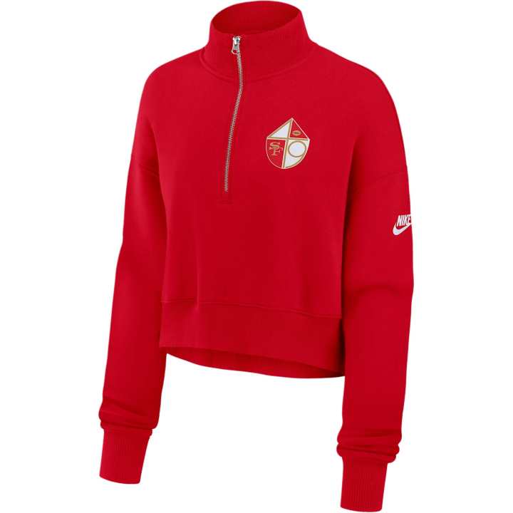 Nike Nike San Francisco 49ers Rewind Phoenix Women's Nike Nfl Cropped 1/4 Zip Crew