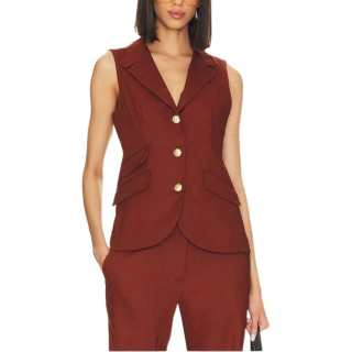 RAG&BONE Vests Women's Dark Red Lapel Moderate