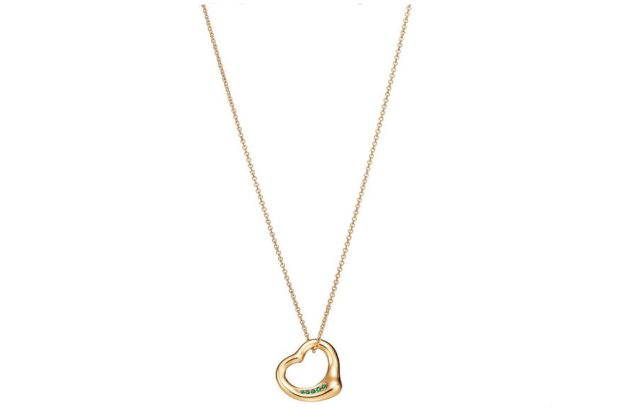 TIFFANY & CO. Elsa Peretti® 18K Yellow Gold Inlaid With Emerald Necklaces Women's