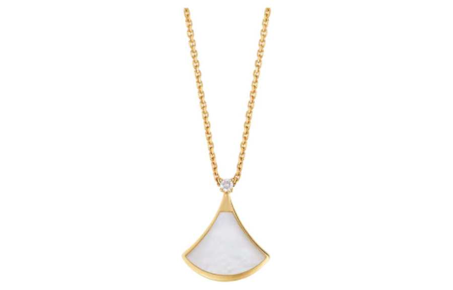 BVLGARI Divas'Dream Diamond Mother Of Pearl Necklaces Unisex Gold