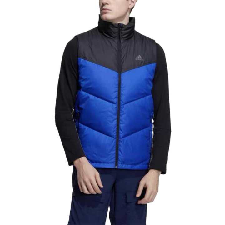 Adidas Adidas Vests Men's Black Blue Stand Collar Moderate Other