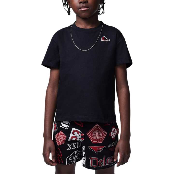 Jordan Jordan AJ1 T Shirt Patch Black/White Children Aged 3 7 Years Old