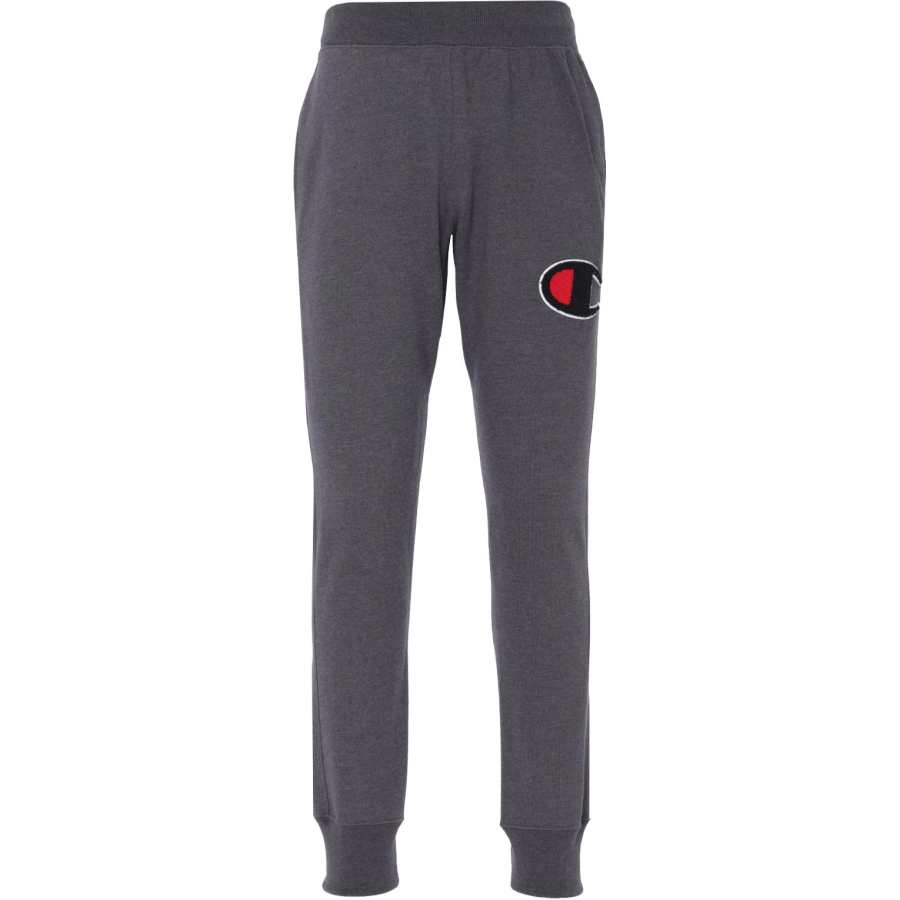 Champion Life Logo Thickened And Fleece Lined Loose Fit Elastic Cuff Casual Pants Unisex Black
